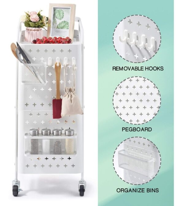 Carrito Auxiliar Rodante De 3 Niveles Con Tablero Extraíble - Image 4
