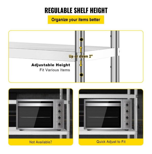Estante Anaquel  5 Repisas Espacio Ajustable Acero Inox. Msi - Image 3