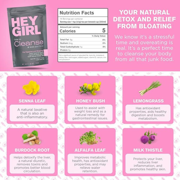 Hey Girl Cleanse, El Mejor Té De Hierbas Sweet Surprise 50gr - Image 3