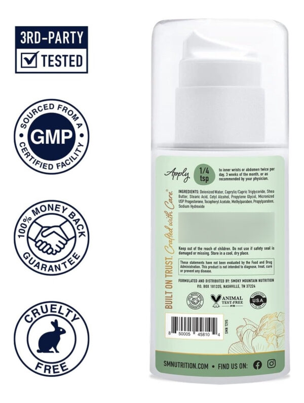 Crema Progesterona Mujeres Micronizada Hipo Alergénica 4oz - Image 3