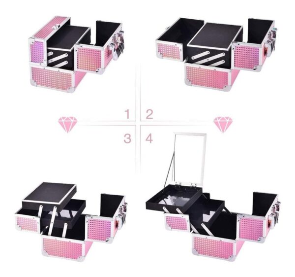 Caja Maquillaje Profesional Organizador Cosmeticos Espejo Pk - Image 3