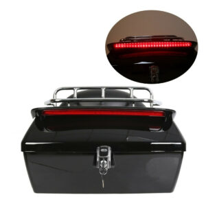 Moto Negro Tronco Cola Caja Equipaje Rack W/top Respald