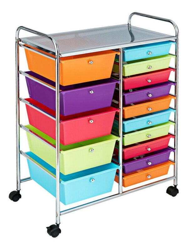 Carrito Con Ruedas Cajonera Organizador Multicolor