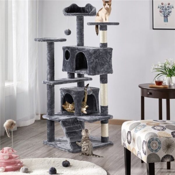 Arbol De Gato Multi Condominio Rascador Gris 1.37 M Alto - Image 3