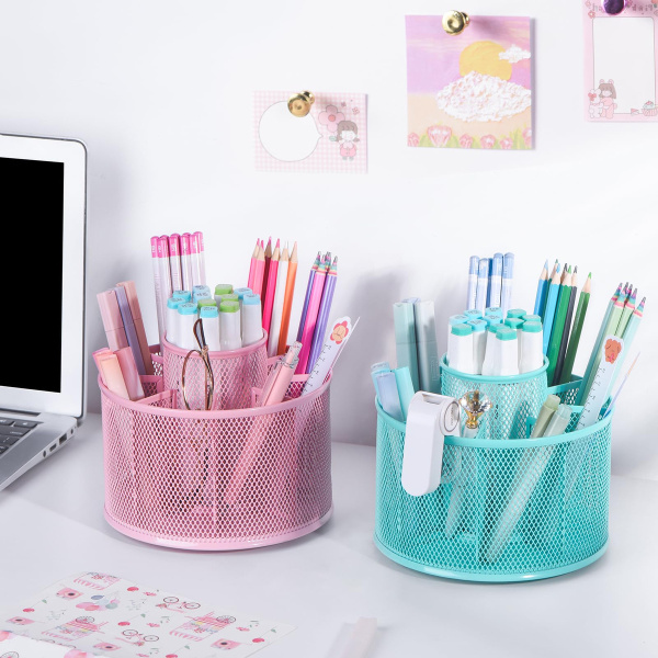 Organizador Giratorio Rosado Para Escritorio, Soporte Para B - Image 6