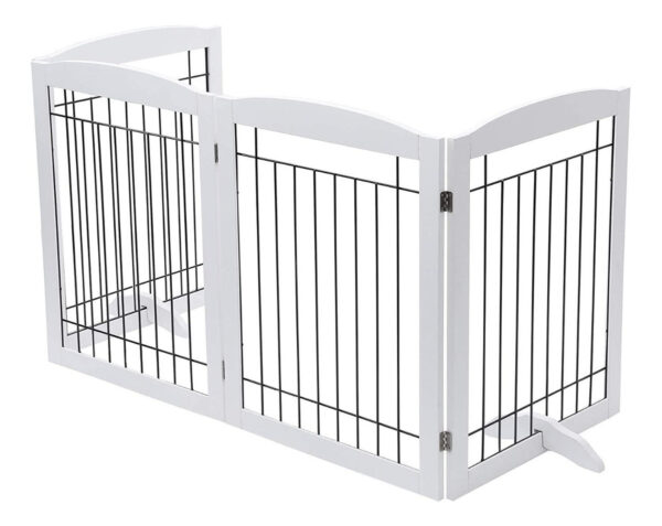 Puerta Plegable Valla Para Mascotas Extra Ancha Blanca - Image 2