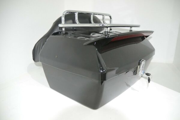Moto Negro Tronco Cola Caja Equipaje Rack W/top Respald - Image 3
