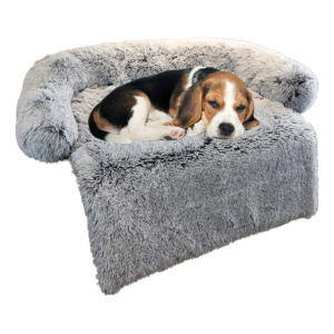 Cama Tapete Felpudo Calmante Para Mascotas Con Protector Gri