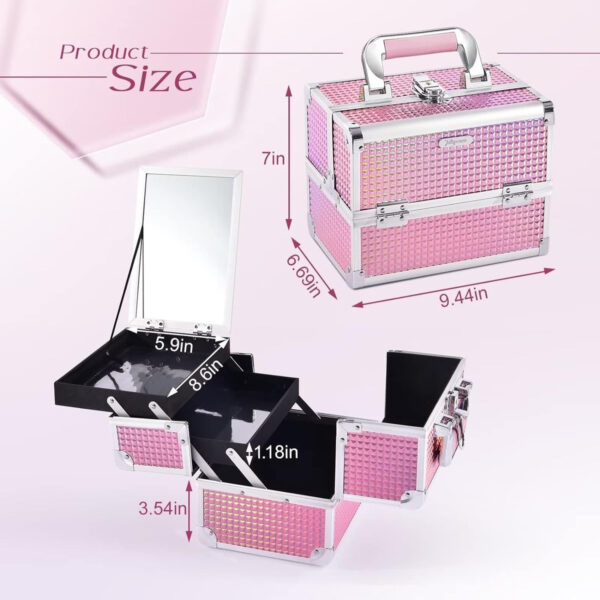 Caja Maquillaje Profesional Organizador Cosmeticos Espejo Pk - Image 6