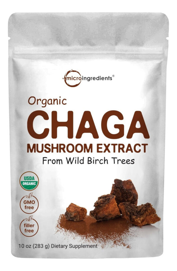 Extracto Orgánico De Hongo Chaga 100:1 En Polvo 10 Onzas