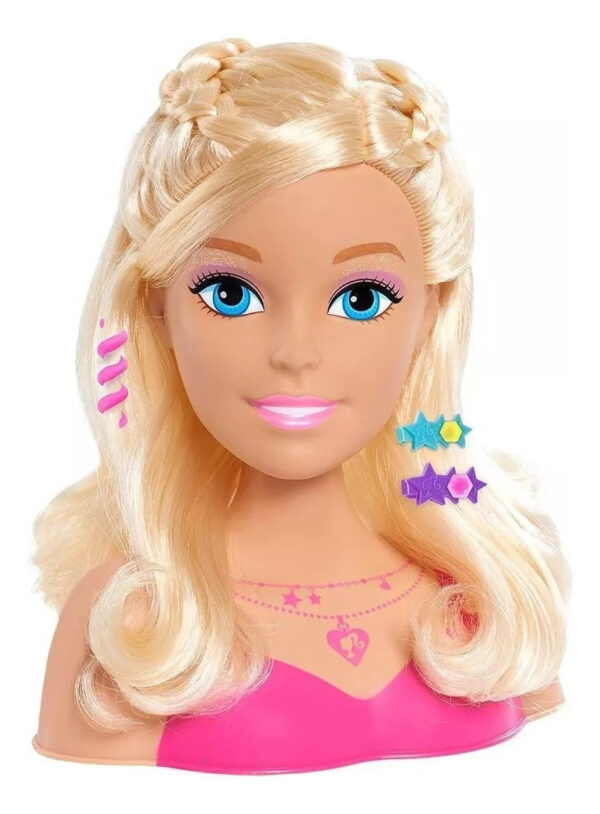 Cabeza De Peinado Barbie Fashionistas +20 Accesorios-rubia