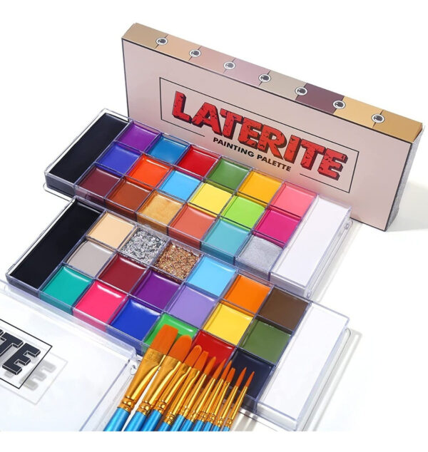 Paleta De Pintura Facial Y Corporal De Aceite Con Brochas