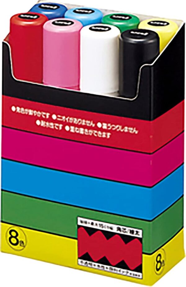Plumones Posca Punta Gruesa Cuadrada Pc-17k 8 Colores - Image 2