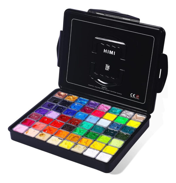 Juego De Pintura Himi Gouache, 56 Colores X 30 Ml Incluye 8