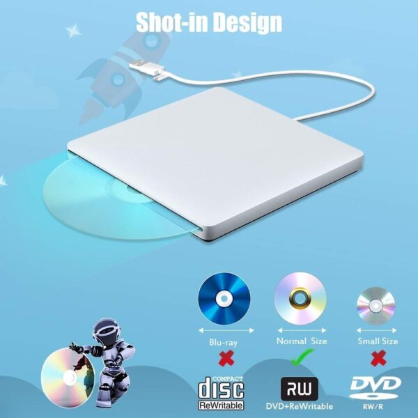 Lector Dvd Cd Externo Para Apple Mac Macbook Pro iMac Laptop - Image 3