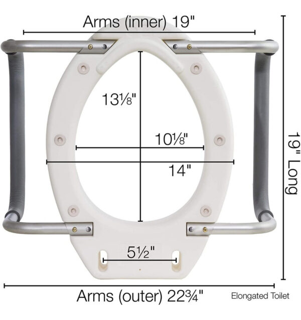 Asiento Inodoro Elevado Portable Brazos 3ra Edad Enfermo - Image 4