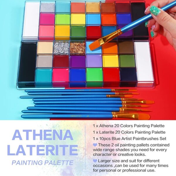 Paleta De Pintura Facial Y Corporal De Aceite Con Brochas - Image 4