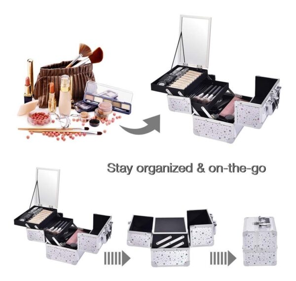 Caja Maquillaje Profesional Organizador Cosmeticos Espejo St - Image 7