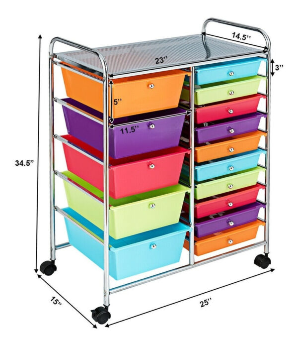 Carrito Con Ruedas Cajonera Organizador Multicolor - Image 6