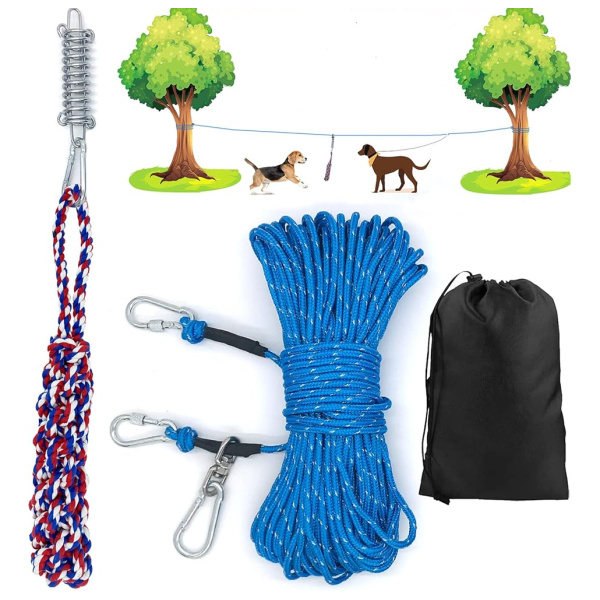 Cable De Amarre Para Perros Para Acampar: Sistema De Carro A
