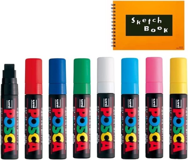 Plumones Posca Punta Gruesa Cuadrada Pc-17k 8 Colores