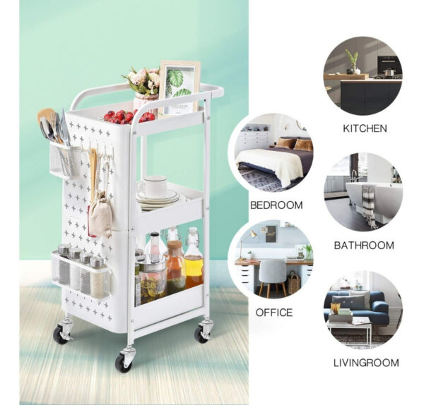 Carrito Auxiliar Rodante De 3 Niveles Con Tablero Extraíble - Image 6