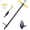 Colwelt Desmalezadora de pie y extractor de malezas, herramienta de extracción de malezas de pie con pedal de pie, desmalezadora manual de paso y giro de 40 pulgadas