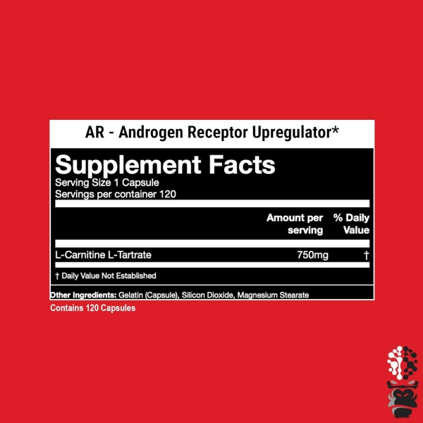 Gorilla Mode AR Carnitina 750mg Cápsulas – Receptor de andrógenos Upregulator / Aumenta la energía celular - Image 7