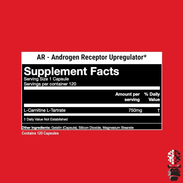 Gorilla Mode AR Carnitina 750mg Cápsulas – Receptor de andrógenos Upregulator / Aumenta la energía celular - Image 7