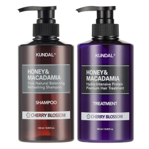 KUNDAL Juego de champú y acondicionador natural para el cabello [aroma a flor de cerezo], reparación del cabello dañado.