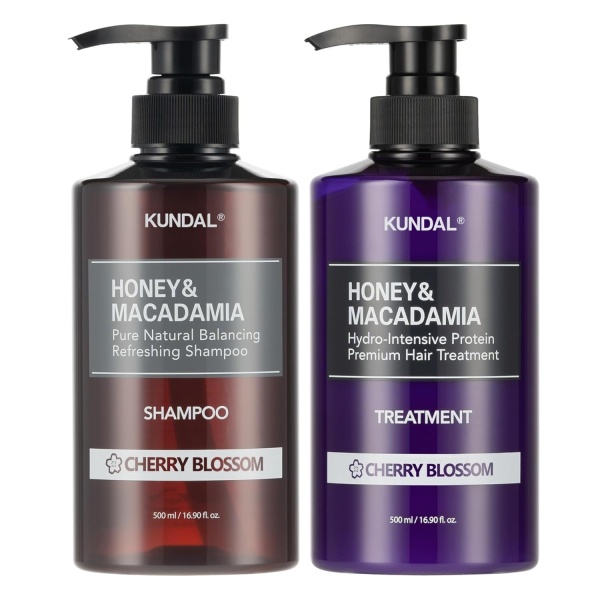 KUNDAL Juego de champú y acondicionador natural para el cabello [aroma a flor de cerezo], reparación del cabello dañado.