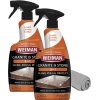 Weiman Granite Cleaner Polish and Protect 3 in 1-2 Pack - Fórmula sin rayas, pH neutro para uso diario en interior y exterior, piedra natural con toalla de microfibra