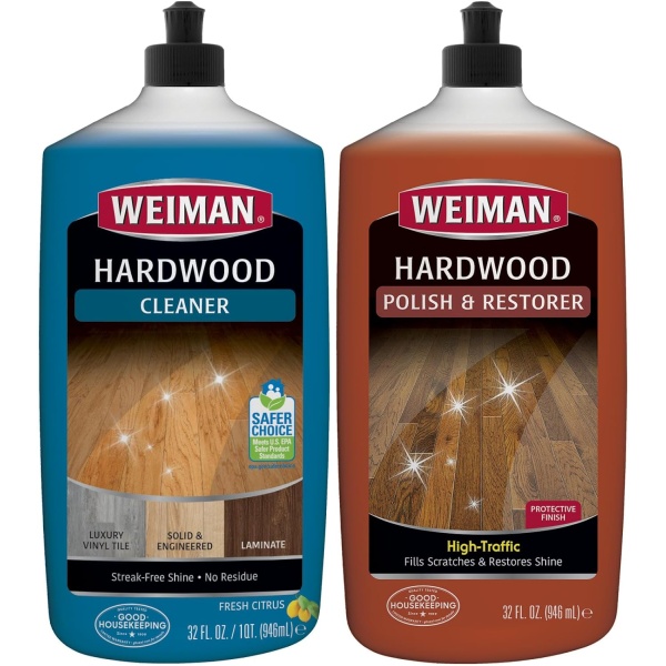 Weiman Combo de limpiador de pisos de madera dura y restaurador de pulido, paquete de 2.