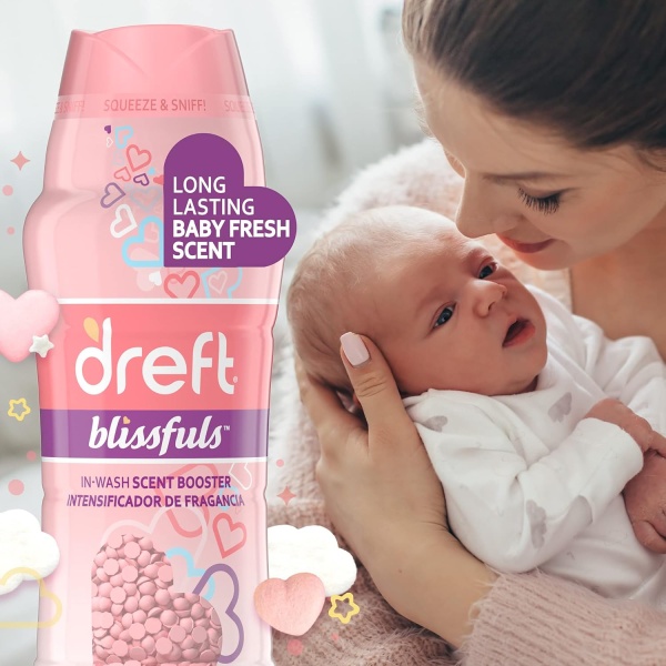 Dreft Blissfuls - Cuentas potenciadoras de aroma en lavado, aroma fresco para bebé, 9.1 onzas (paquete de 4) - Image 3