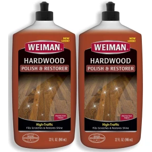 Weiman Pulidor y restaurador de pisos de madera, 32 onzas (paquete de 2), piso de madera dura de alto tráfico.