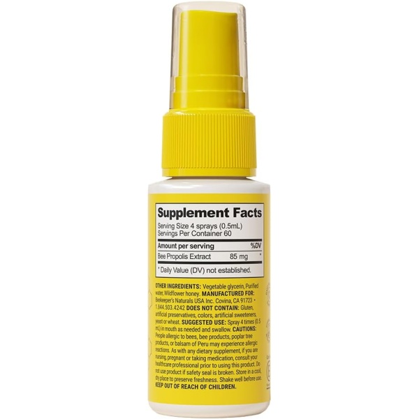 Beekeeper's Naturals - Spray de propóleo para garganta, 95% extracto de propóleos de abeja, apoyo inmunológico natural y alivio del dolor de garganta - Image 6