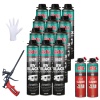 Akfix Kit de sellador de espuma en aerosol negro 892P (12 x 24 oz), aislamiento de espuma en aerosol resistente a los rayos UV, impermeable