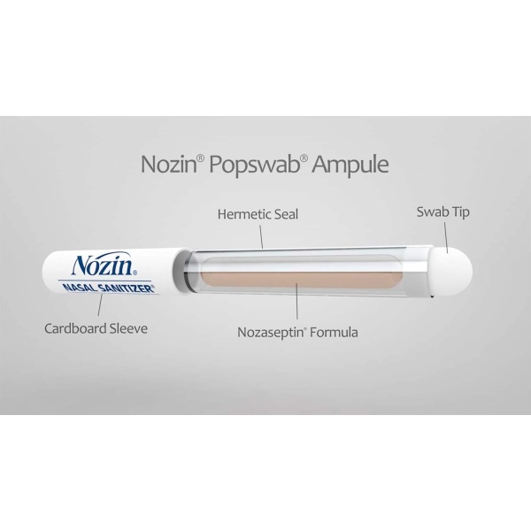 Nozin® Nasal Sanitizer® Antiséptico Popswab® Ampules Paquete de 10 unidades | Mata el 99.99% de los gérmenes | A base de alcohol 62% - Image 7