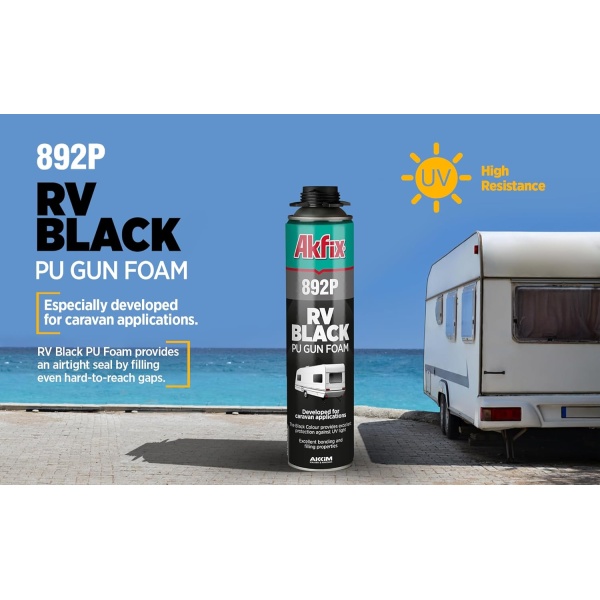 Akfix Kit de sellador de espuma en aerosol negro 892P (12 x 24 oz), aislamiento de espuma en aerosol resistente a los rayos UV, impermeable - Image 3