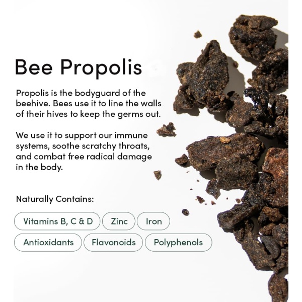 Beekeeper's Naturals - Spray de propóleo para garganta, 95% extracto de propóleos de abeja, apoyo inmunológico natural y alivio del dolor de garganta - Image 5
