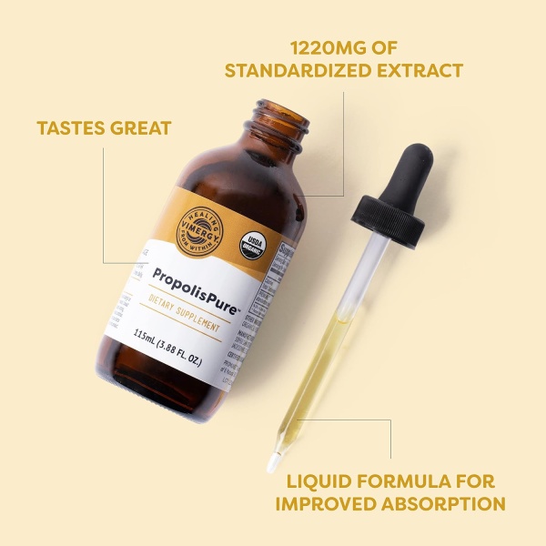Vimergy PropolisPure® – Apoya la salud inmune y respiratoria* – Beneficios para la salud oral* – Certificado orgánico USDA - Image 3