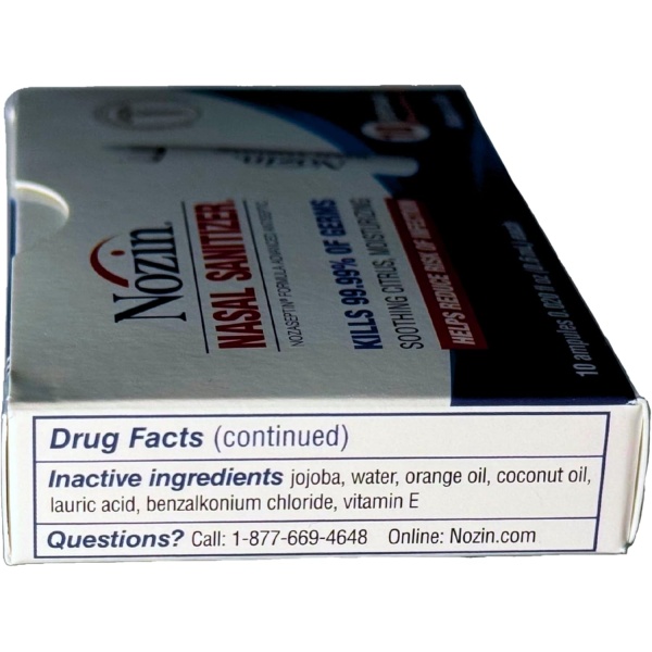 Nozin® Nasal Sanitizer® Antiséptico Popswab® Ampules Paquete de 10 unidades | Mata el 99.99% de los gérmenes | A base de alcohol 62% - Image 11