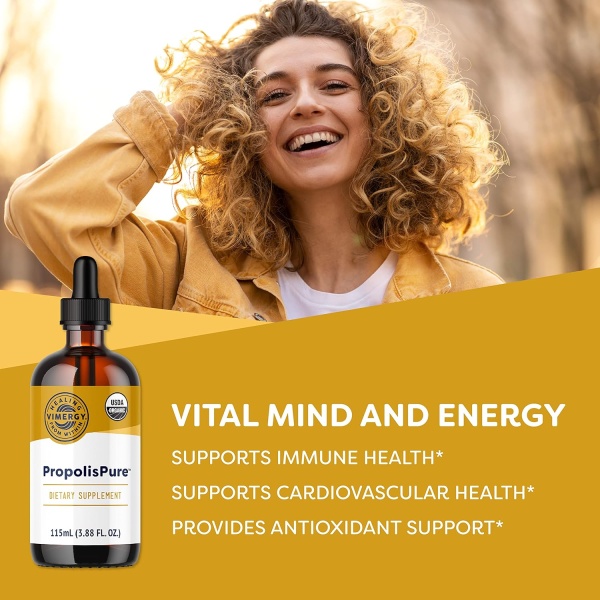 Vimergy PropolisPure® – Apoya la salud inmune y respiratoria* – Beneficios para la salud oral* – Certificado orgánico USDA - Image 2