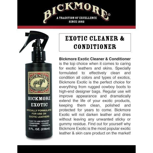 Bickmore Exotic 8oz (paquete de 2) – Spray de cuero especialmente formulado que se utiliza para limpiar el esmalte y proteger pieles exóticas y reptiles - Image 3