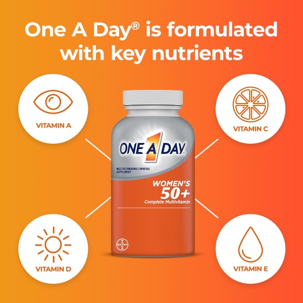 One A Day Tableta multivitamínica para mujeres con más de 50 multivitamínicos para mujeres con vitamina A, C, D, E y zinc para apoyo a la salud inmunológica* - Image 2