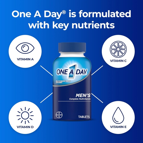 One A Day Suplemento multivitamínico para hombre con vitamina A, vitamina C, vitamina D, vitamina E y zinc para apoyo a la salud inmunológica - Image 2