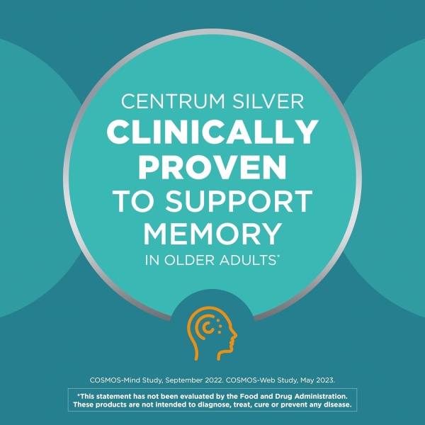 Centrum Silver Men's 50+ Multivitamínico con vitamina D3, vitaminas B, zinc para memoria y cognición, 200 tabletas - Image 2
