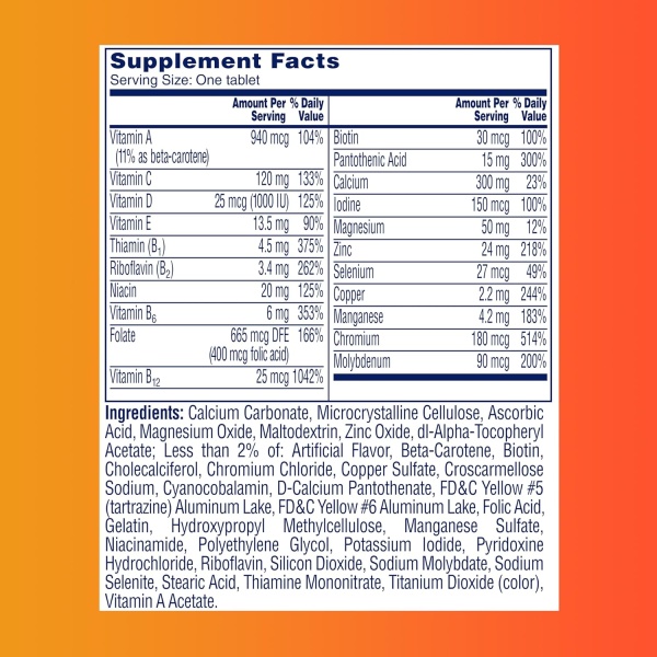One A Day Tableta multivitamínica para mujeres con más de 50 multivitamínicos para mujeres con vitamina A, C, D, E y zinc para apoyo a la salud inmunológica* - Image 5