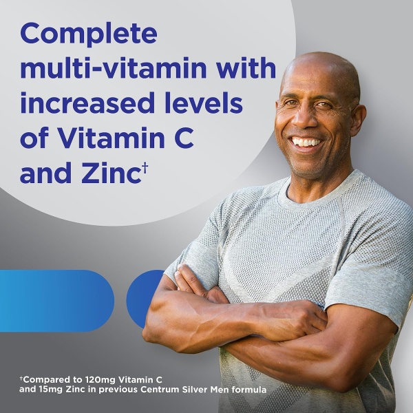 Centrum Silver Men's 50+ Multivitamínico con vitamina D3, vitaminas B, zinc para memoria y cognición, 200 tabletas - Image 4