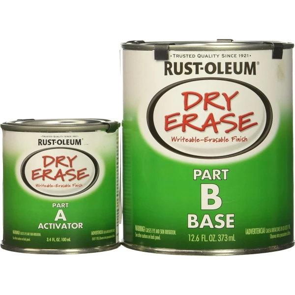 Rust-Oleum 241140-2PK - Kit de pintura especial de borrado en seco, blanco, 16 onzas líquidas
